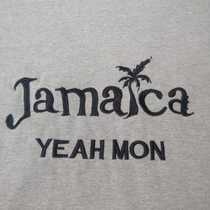 Jamaica Yeah Mon Exclusive Wear XXL T Shirt Gray Embroidered Rasta Palm Tree